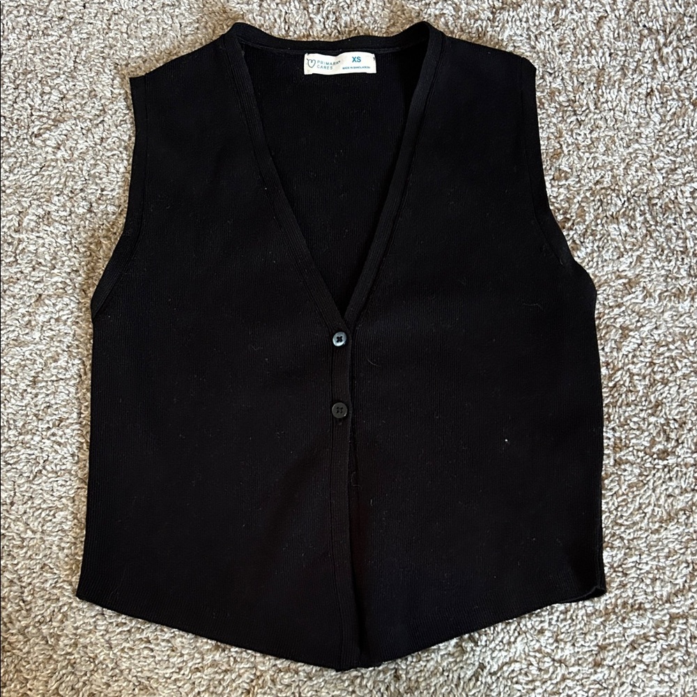Black Button-Up Vest
